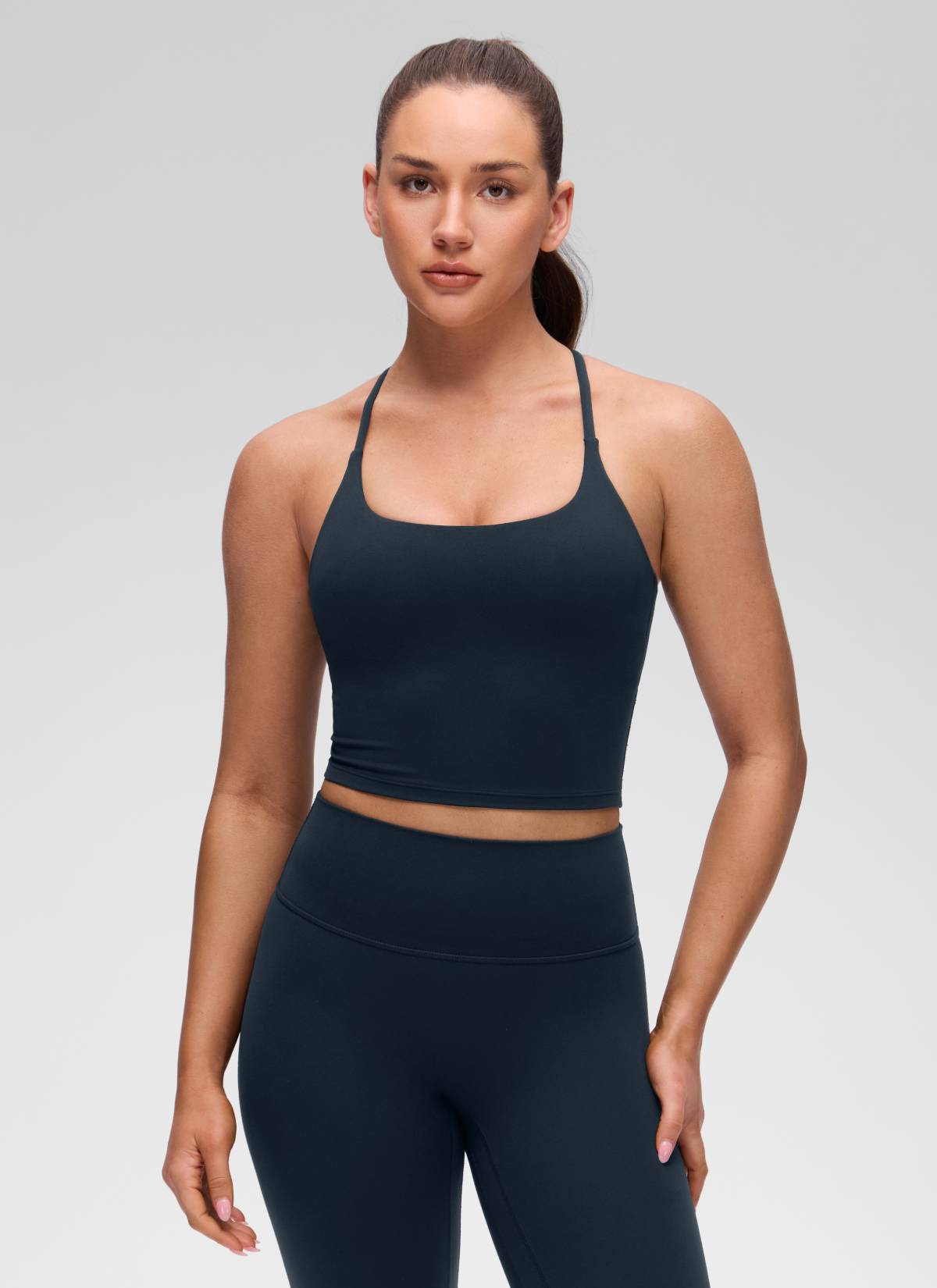 Cross Back Bra Tank Top - Twist Cross Back, Built-in Support