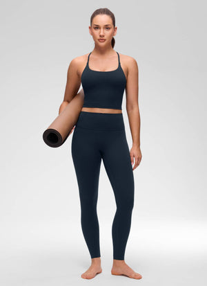 Cross Back Bra Tank Top - Twist Cross Back, Built-in Support