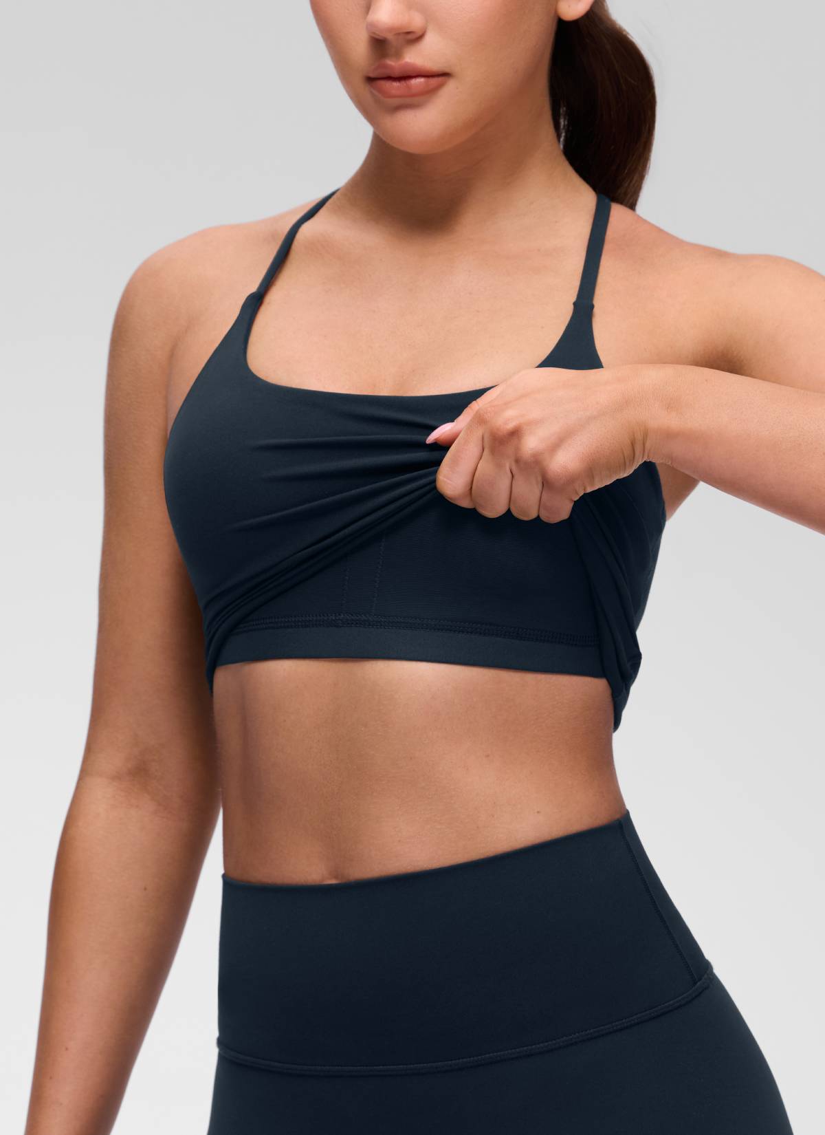 Cross Back Bra Tank Top - Twist Cross Back, Built-in Support