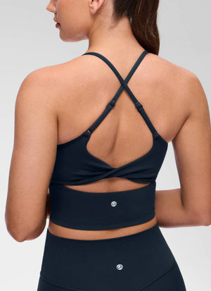Cross Back Bra Tank Top - Twist Cross Back, Built-in Support