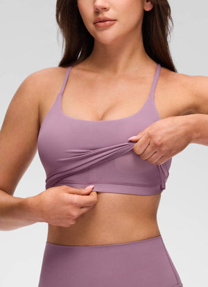 Cross Back Bra Tank Top - Twist Cross Back, Built-in Support