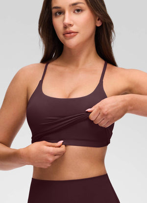 Cross Back Bra Tank Top - Twist Cross Back, Built-in Support