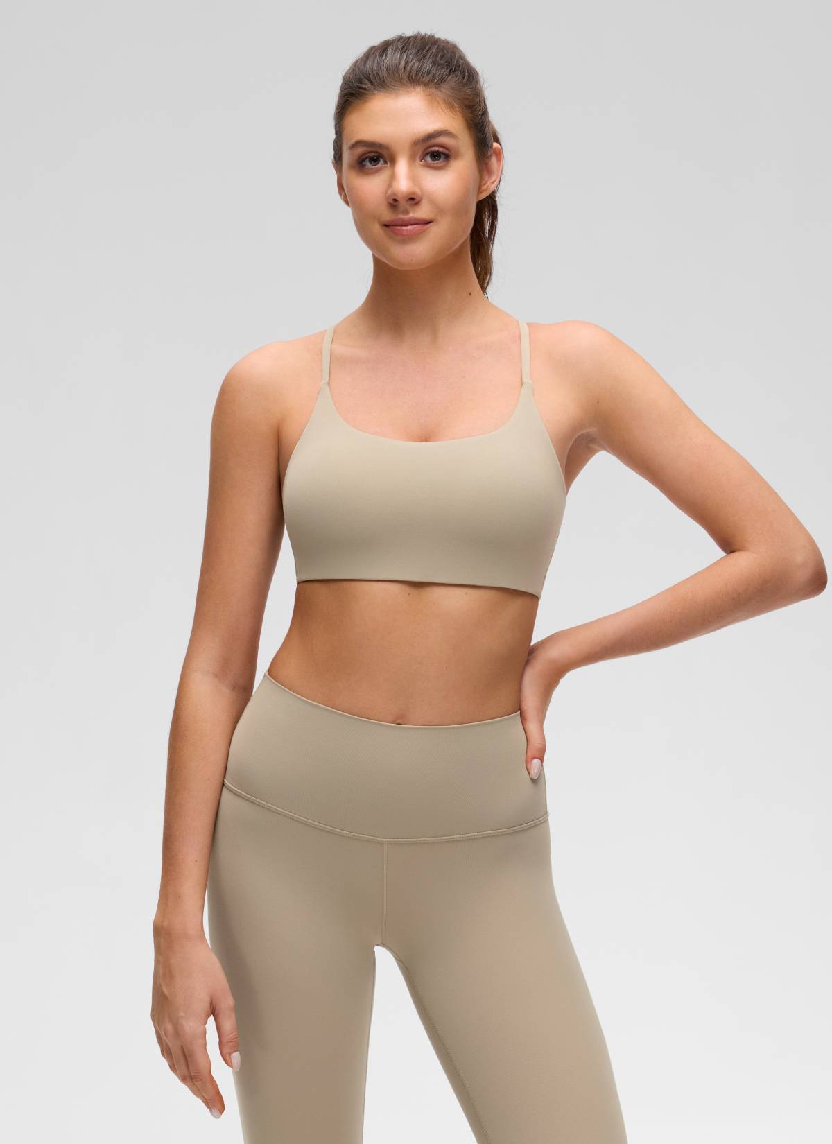 Cross Back Sports Bra - Twist Design, Secure Hold