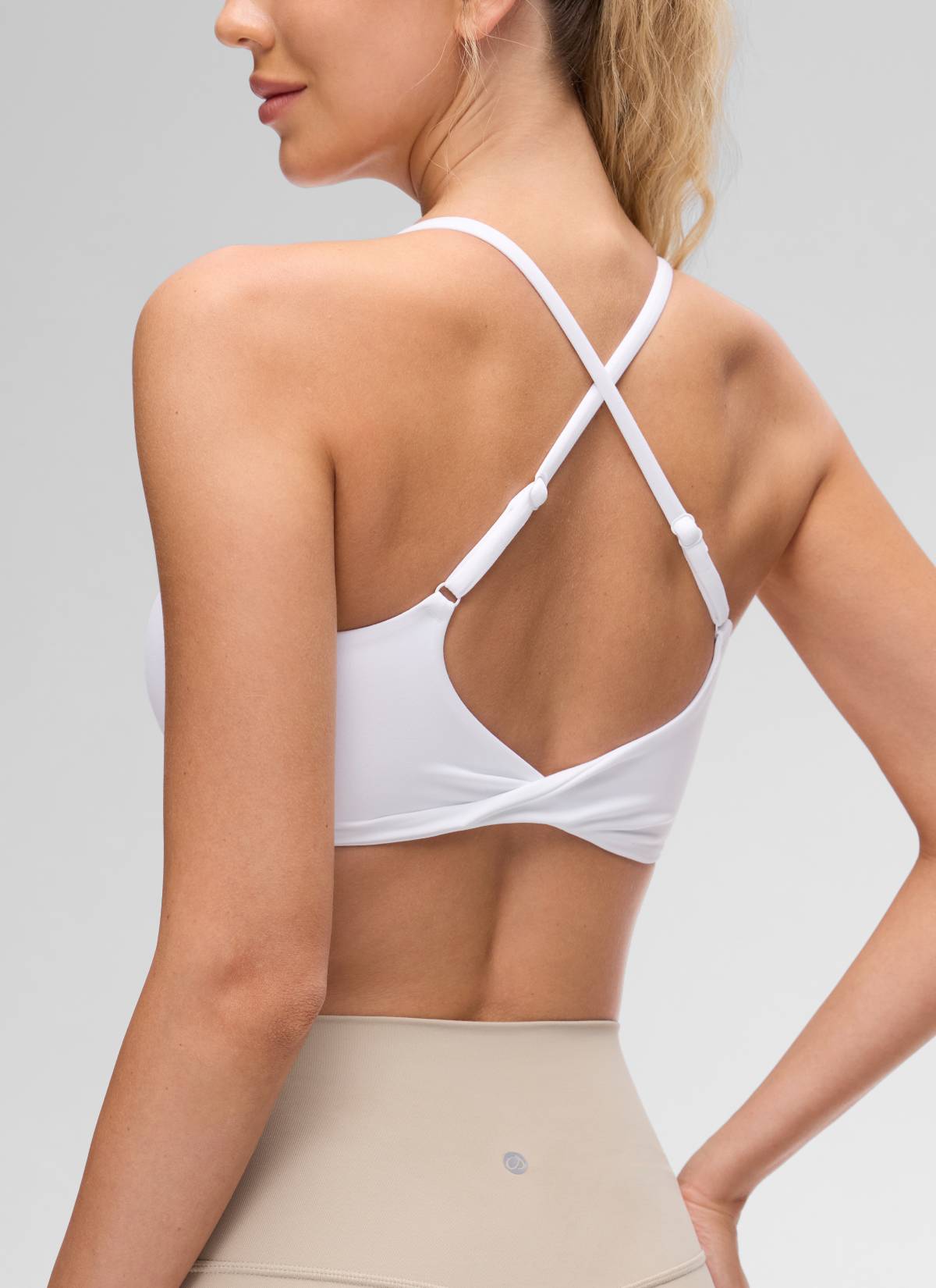 Cross Back Sports Bra - Twist Design, Secure Hold