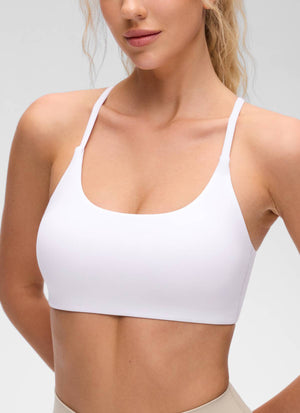 Cross Back Sports Bra - Twist Design, Secure Hold