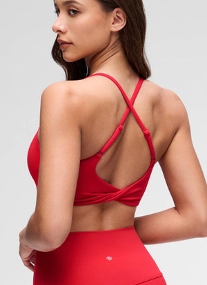 Cross Back Sports Bra - Twist Design, Secure Hold
