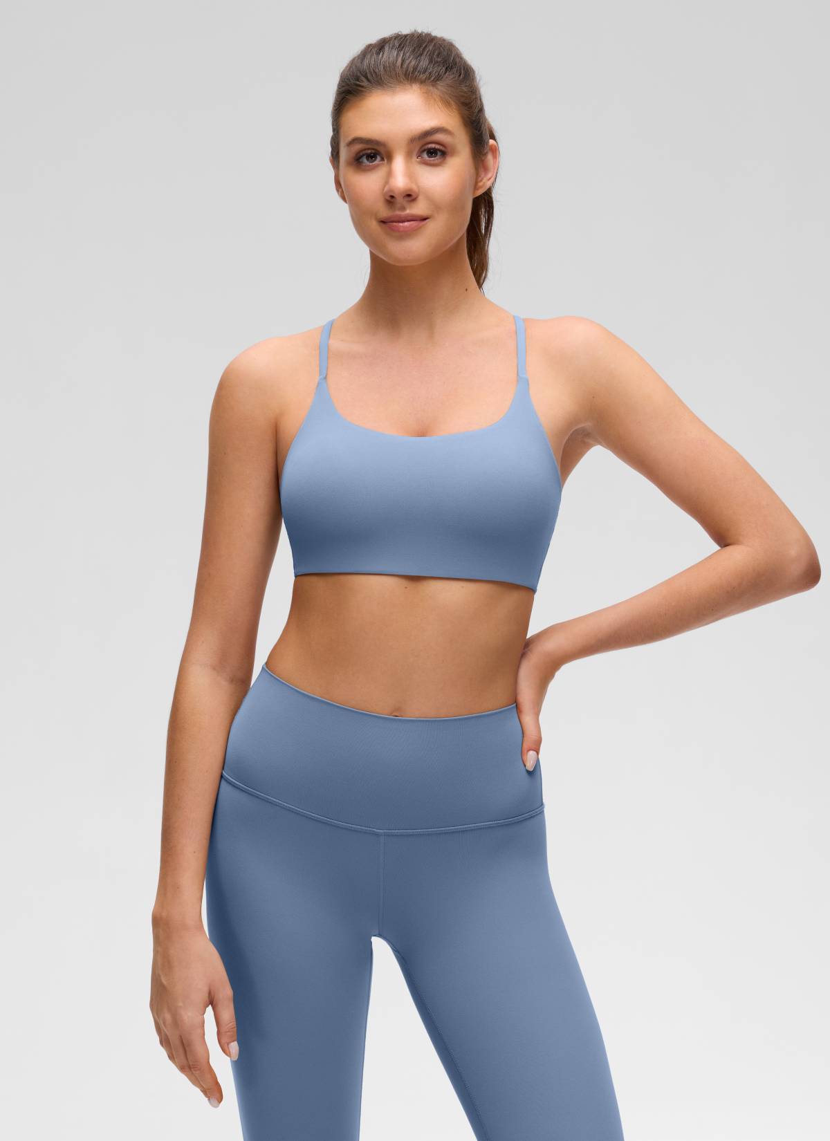Cross Back Sports Bra - Twist Design, Secure Hold