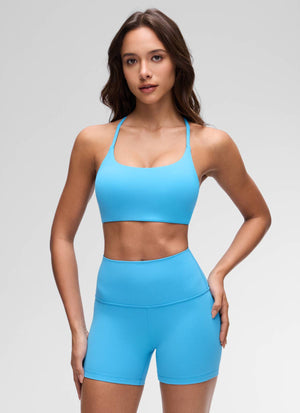 Cross Back Sports Bra - Twist Design, Secure Hold