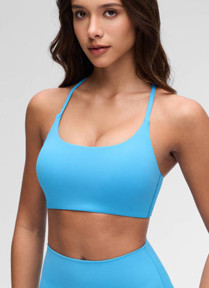 Cross Back Sports Bra - Twist Design, Secure Hold