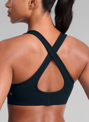 High Support Sports Bra - Wide Straps, Cross Back