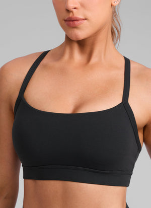 Keyhole Cross Back Sports Bra - Keyhole Detail, Cross Back
