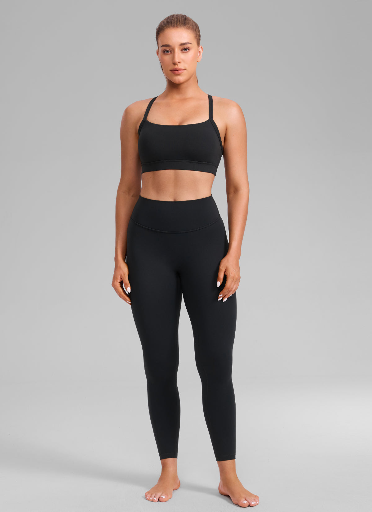 Keyhole Cross Back Sports Bra - Keyhole Detail, Cross Back