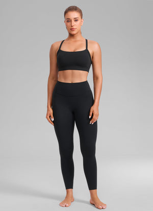 Keyhole Cross Back Sports Bra - Keyhole Detail, Cross Back