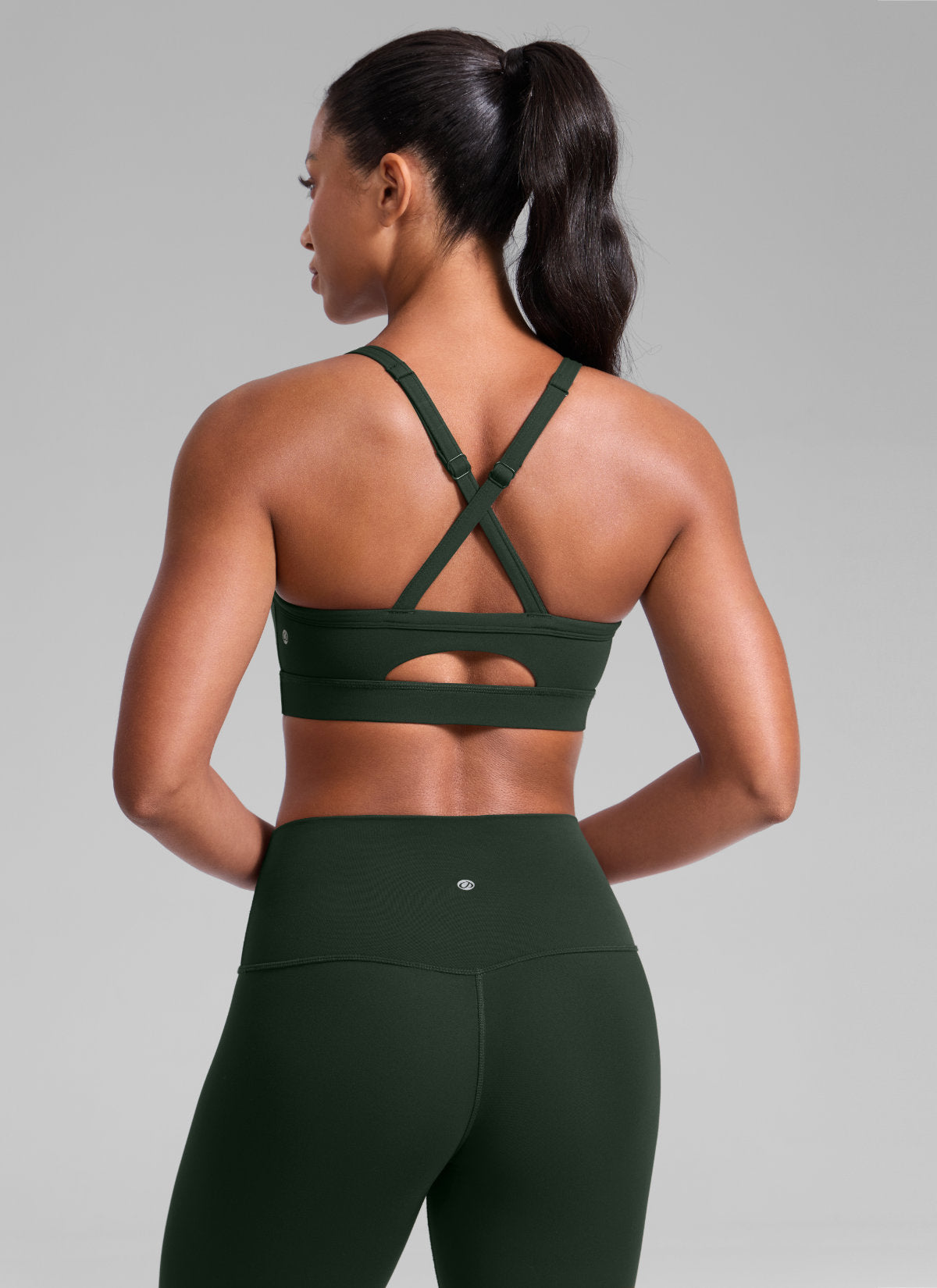 Keyhole Cross Back Sports Bra - Keyhole Detail, Cross Back