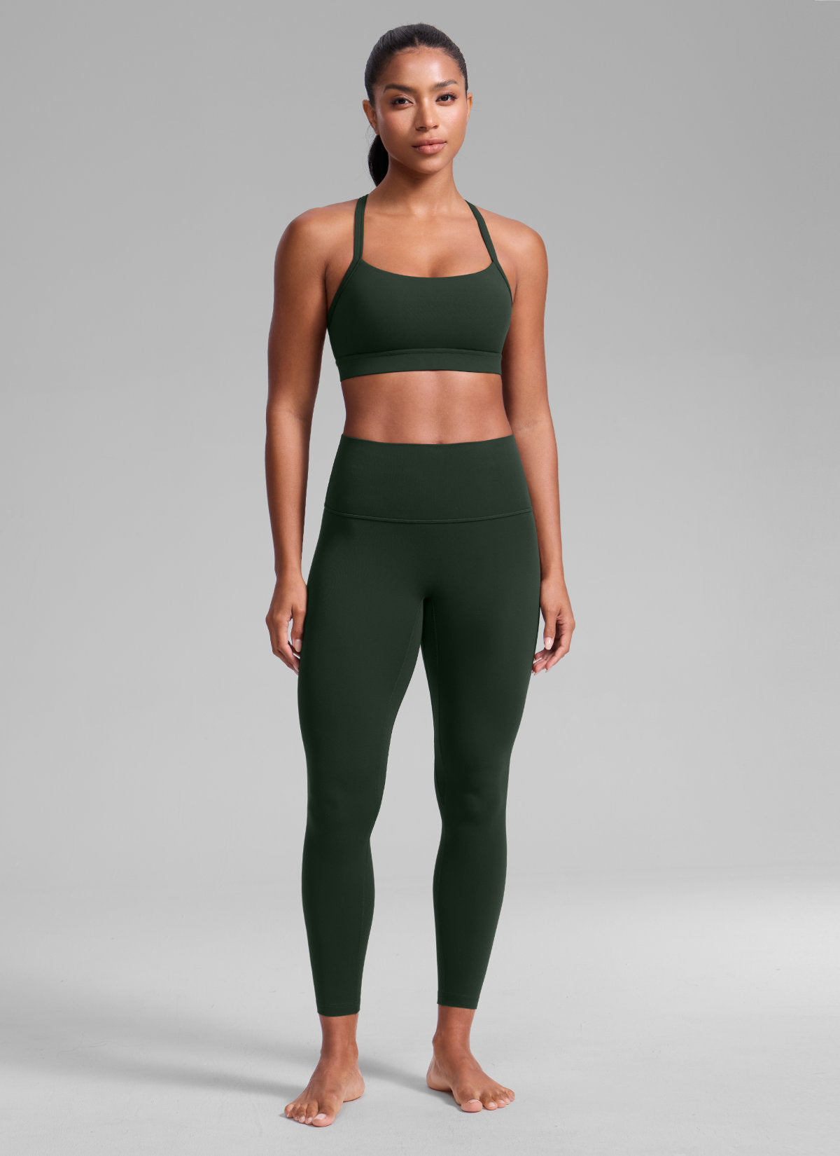 Keyhole Cross Back Sports Bra - Keyhole Detail, Cross Back