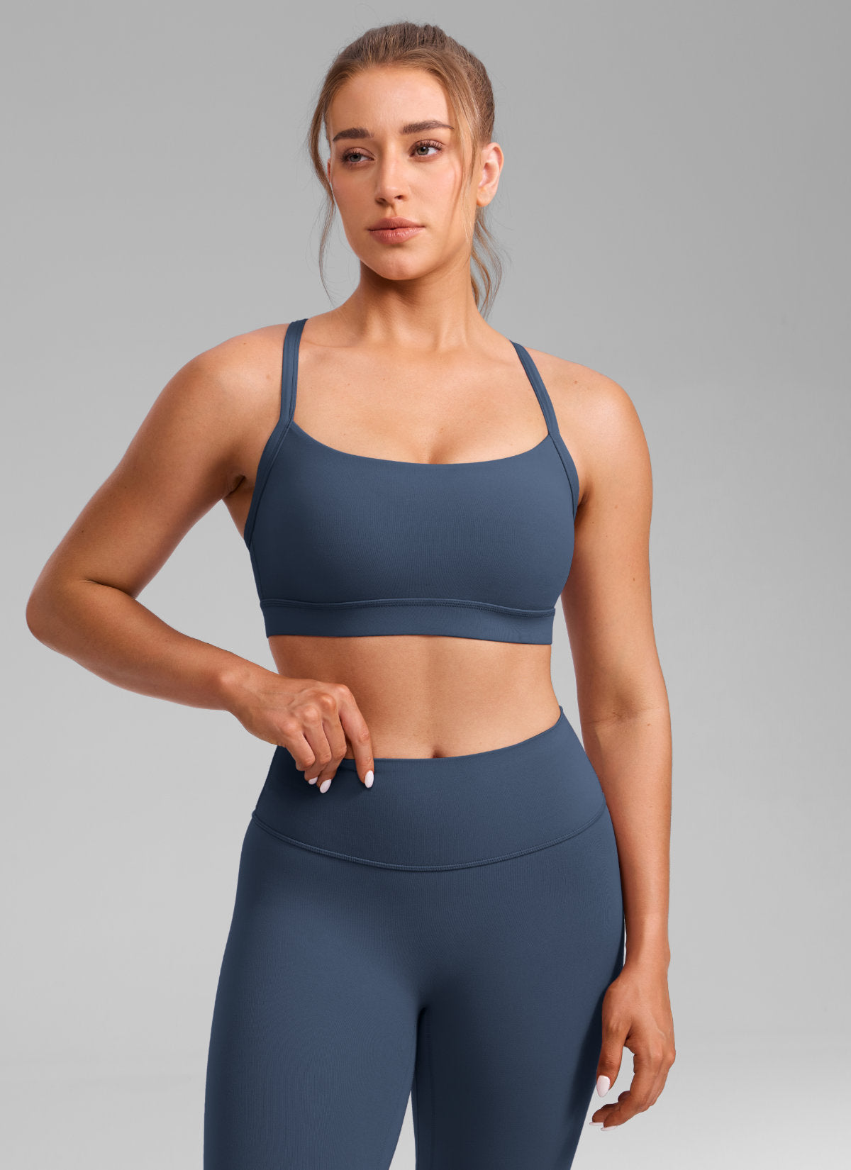 Keyhole Cross Back Sports Bra - Keyhole Detail, Cross Back