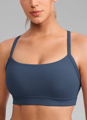 Keyhole Cross Back Sports Bra - Keyhole Detail, Cross Back