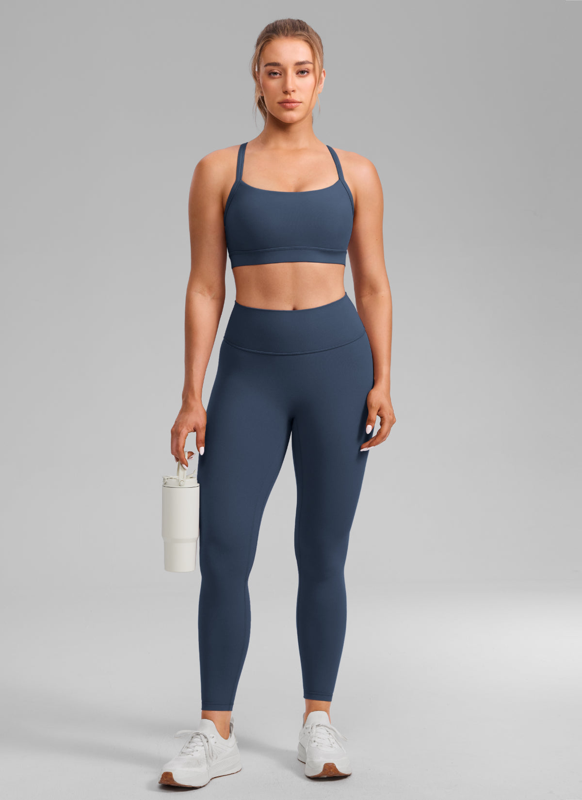 Keyhole Cross Back Sports Bra - Keyhole Detail, Cross Back