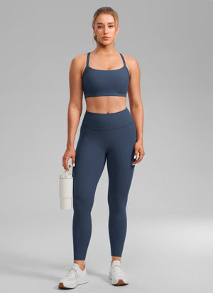Keyhole Cross Back Sports Bra - Keyhole Detail, Cross Back