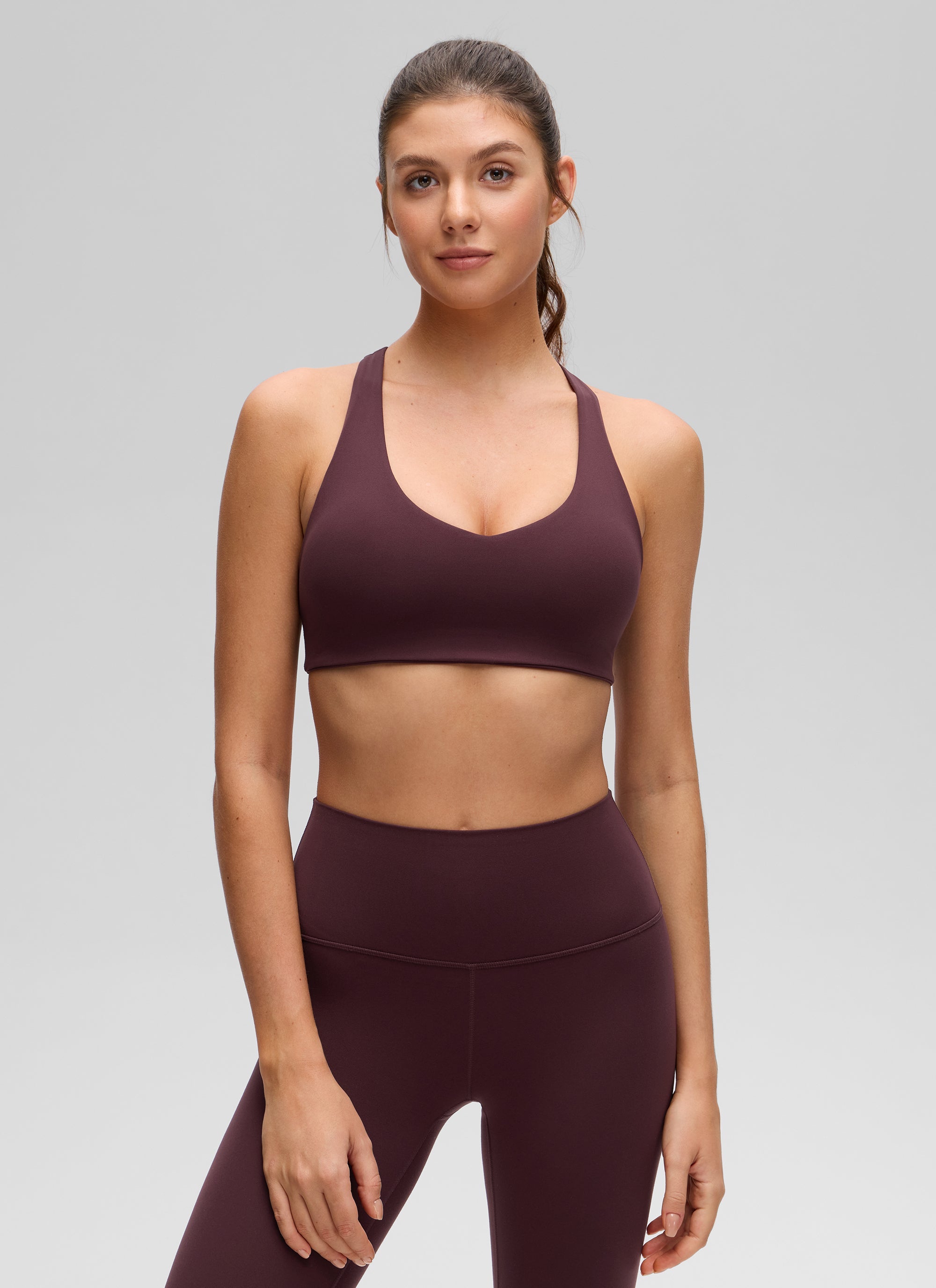 Racerback Sports Bra - V Neck, Clean Lines