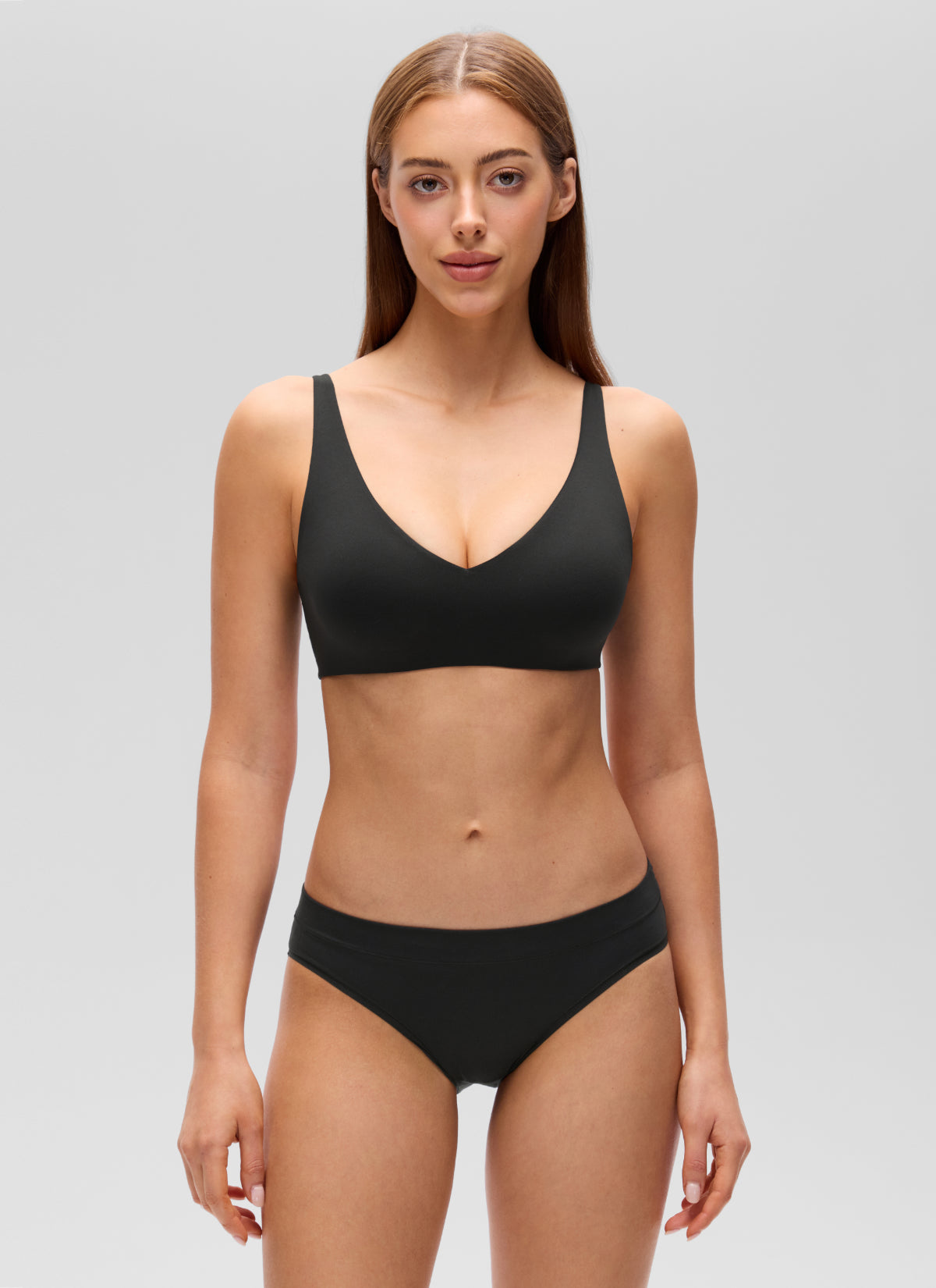 Deep V Bralette - Deep V Neckline, Double Lined