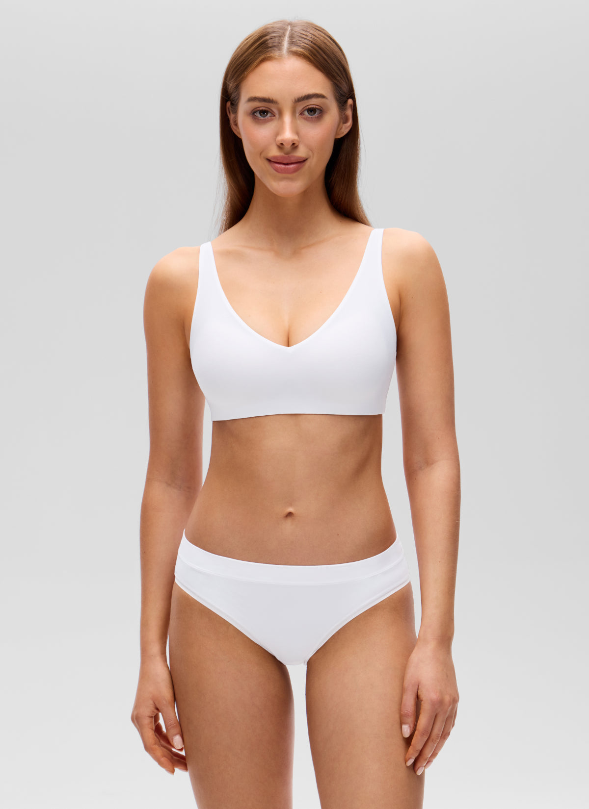 Deep V Bralette - Deep V Neckline, Double Lined