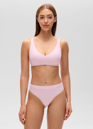 Deep V Bralette - Deep V Neckline, Double Lined