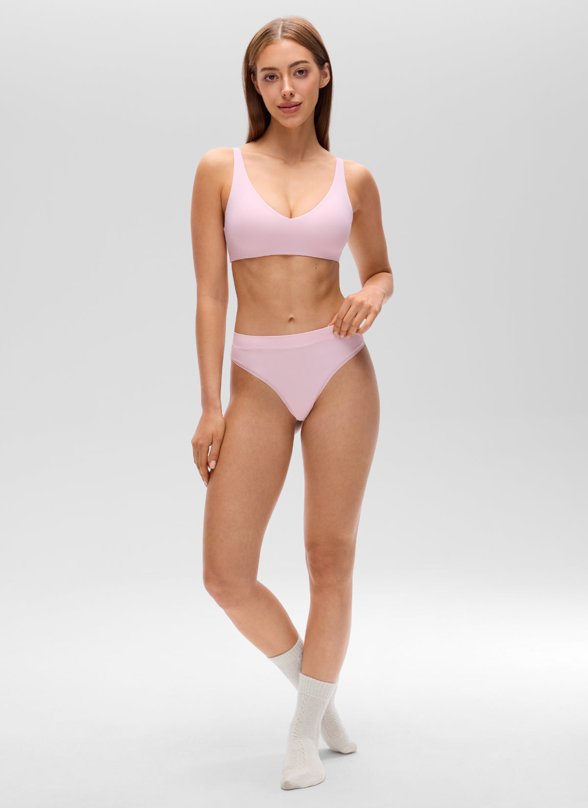 Deep V Bralette - Deep V Neckline, Double Lined