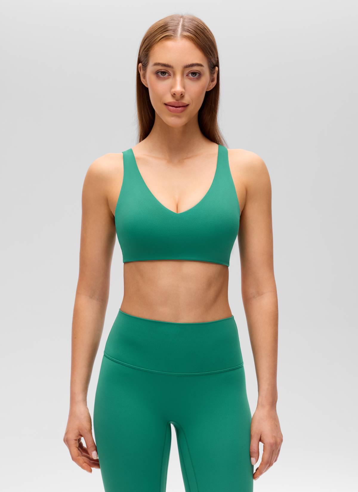 Yoga Bra - V Neck, U Back, Soft Stretch - Teal