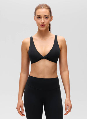 V Neck Sports Bra - Twist Front, U Back