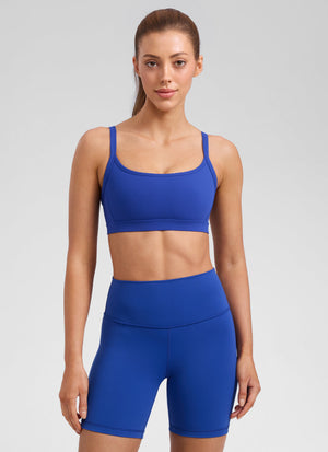 Double Lined Sports Bra - Scoop Neck, No Padding