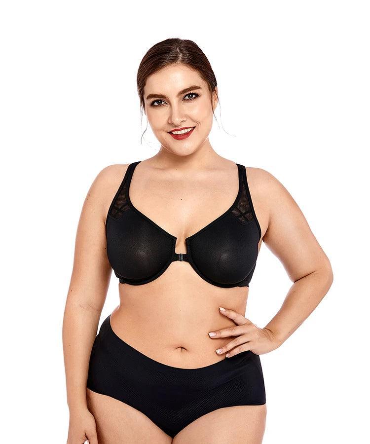 Trendy Leopard Print Bra – Easy Front Closure, Full Coverage