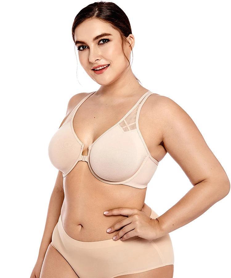 Trendy Leopard Print Bra – Easy Front Closure, Full Coverage