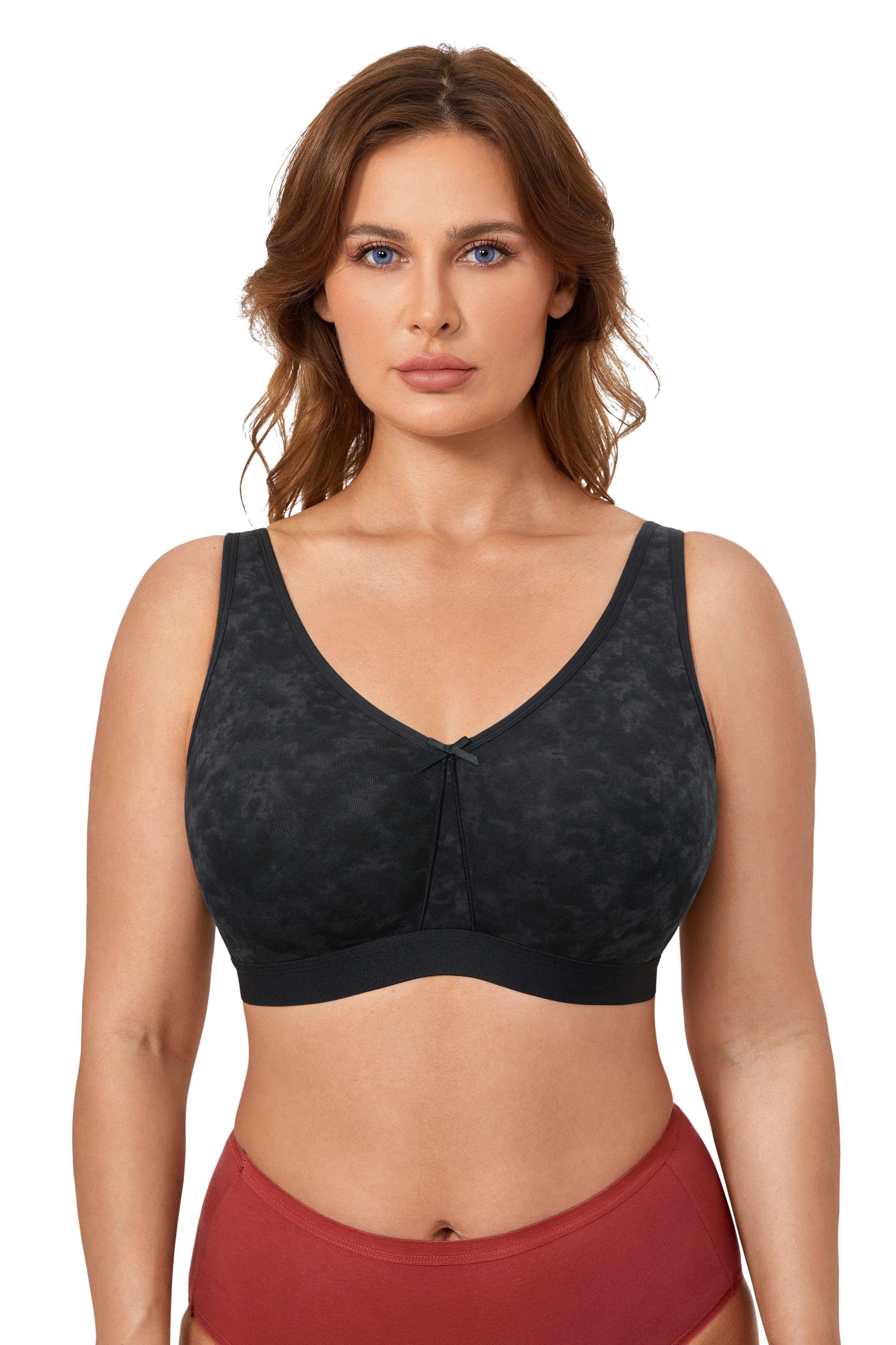 Cotton Back view of full coverage bra with wide underband and back closure - MissFine