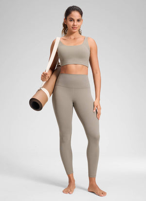 Yoga Leggings in Butterluxe Fabric - Seamless Waist, 25 Inch Warm Ash Grey - view 3