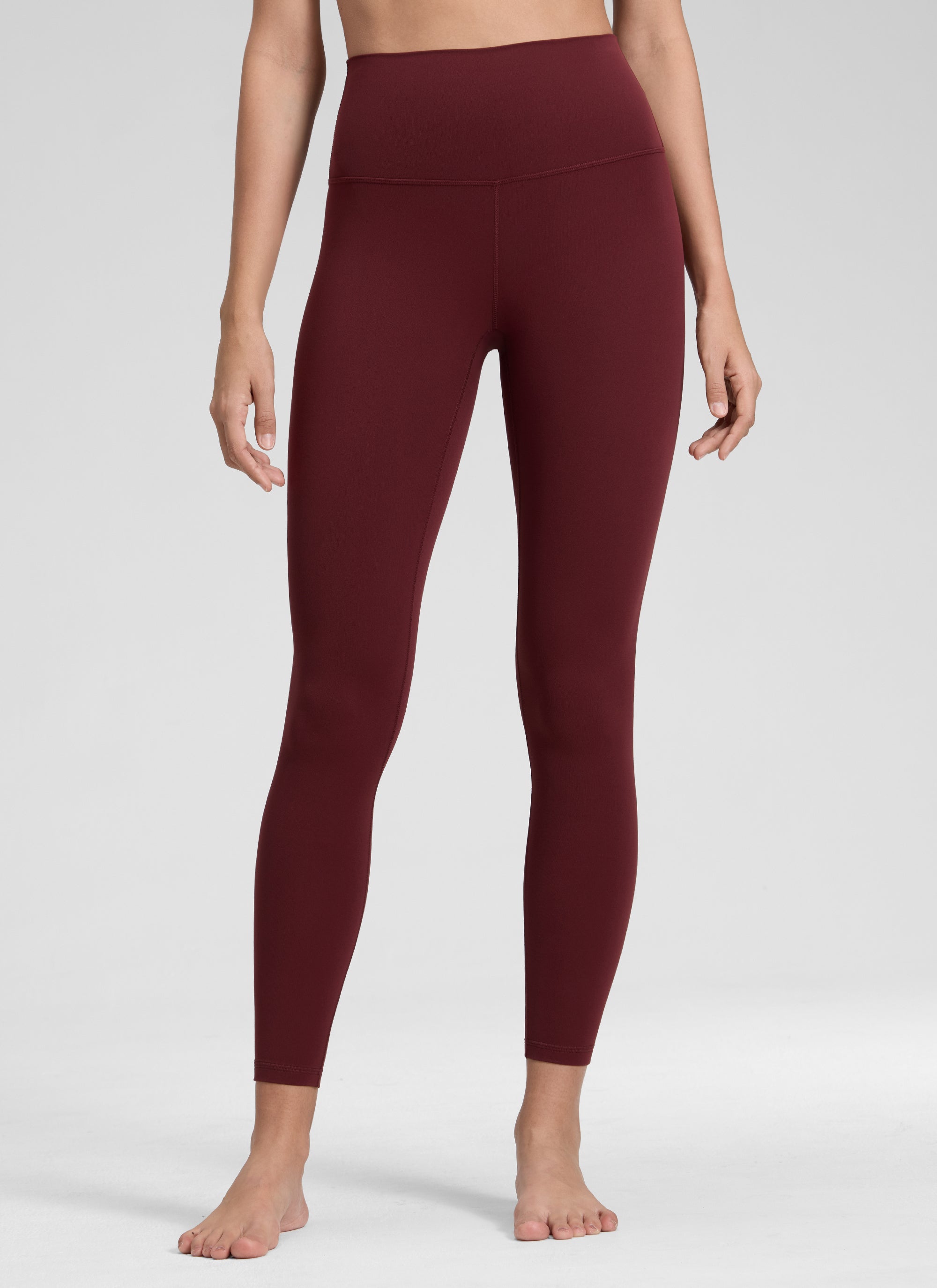 Yoga Leggings in Butterluxe Fabric - Seamless Waist, 25 Inch Red Merlot - view 1