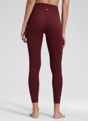 Yoga Leggings in Butterluxe Fabric - Seamless Waist, 25 Inch Red Merlot - view 2