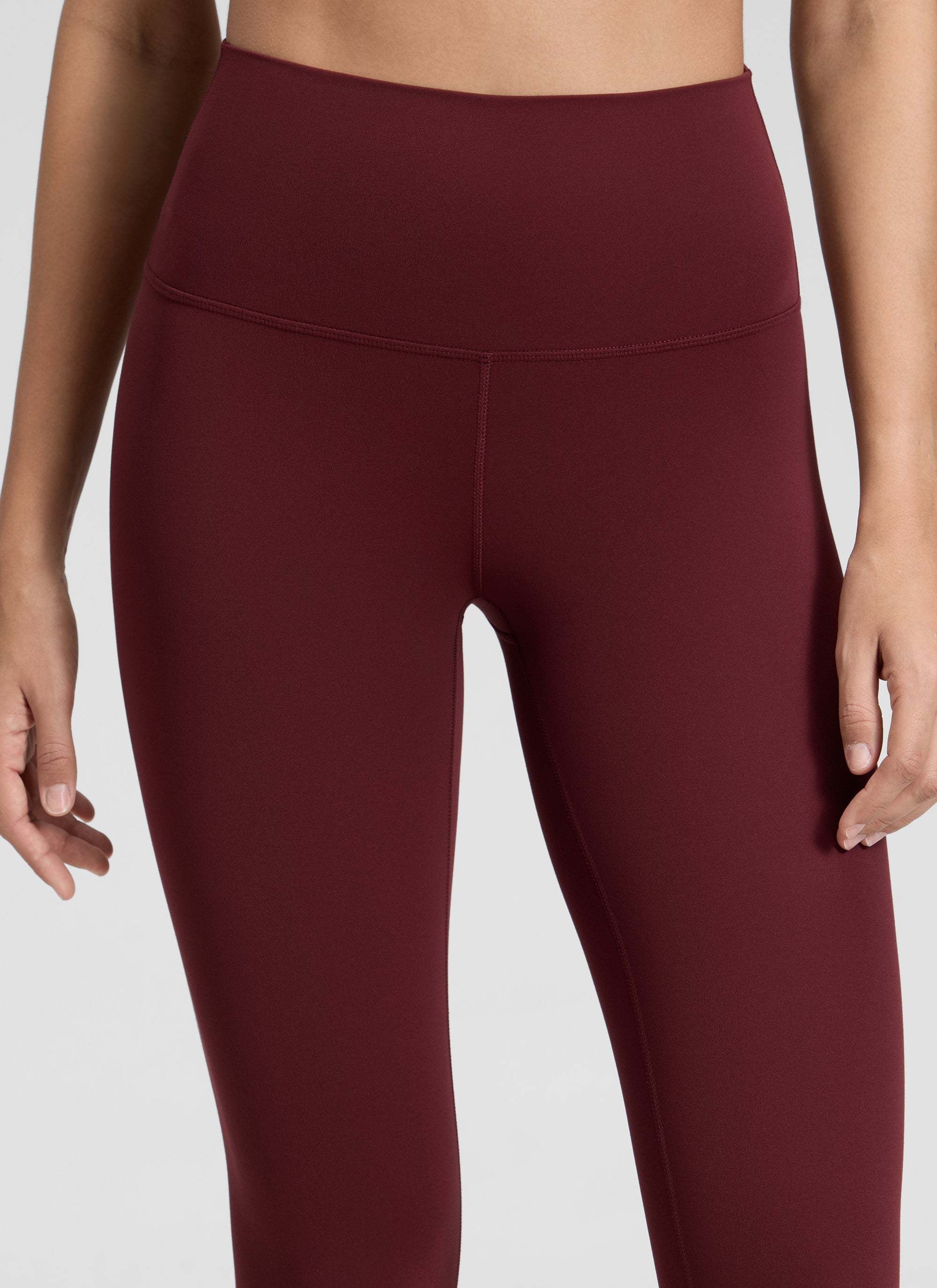 Yoga Leggings in Butterluxe Fabric - Seamless Waist, 25 Inch Red Merlot - view 4