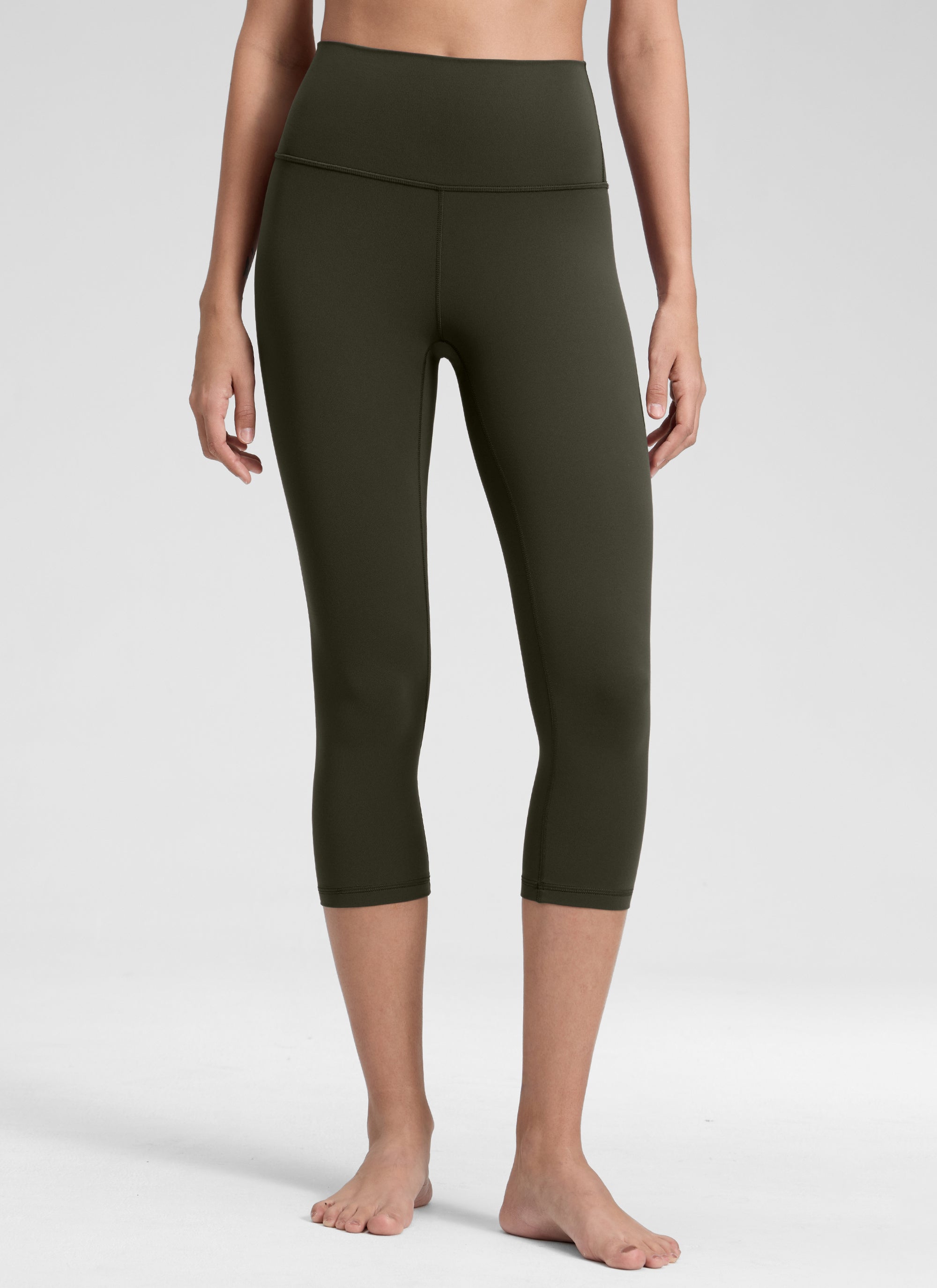 Yoga Leggings in Butterluxe Fabric - 19 Inch Petite Fit Olive Green - view 1