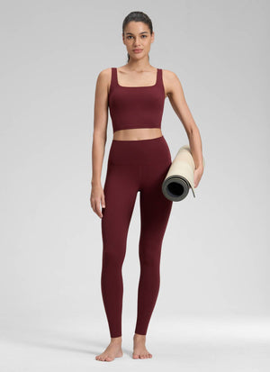 Yoga Leggings in Butterluxe Fabric - 28 Inch, Tall Fit Red Merlot - view 3
