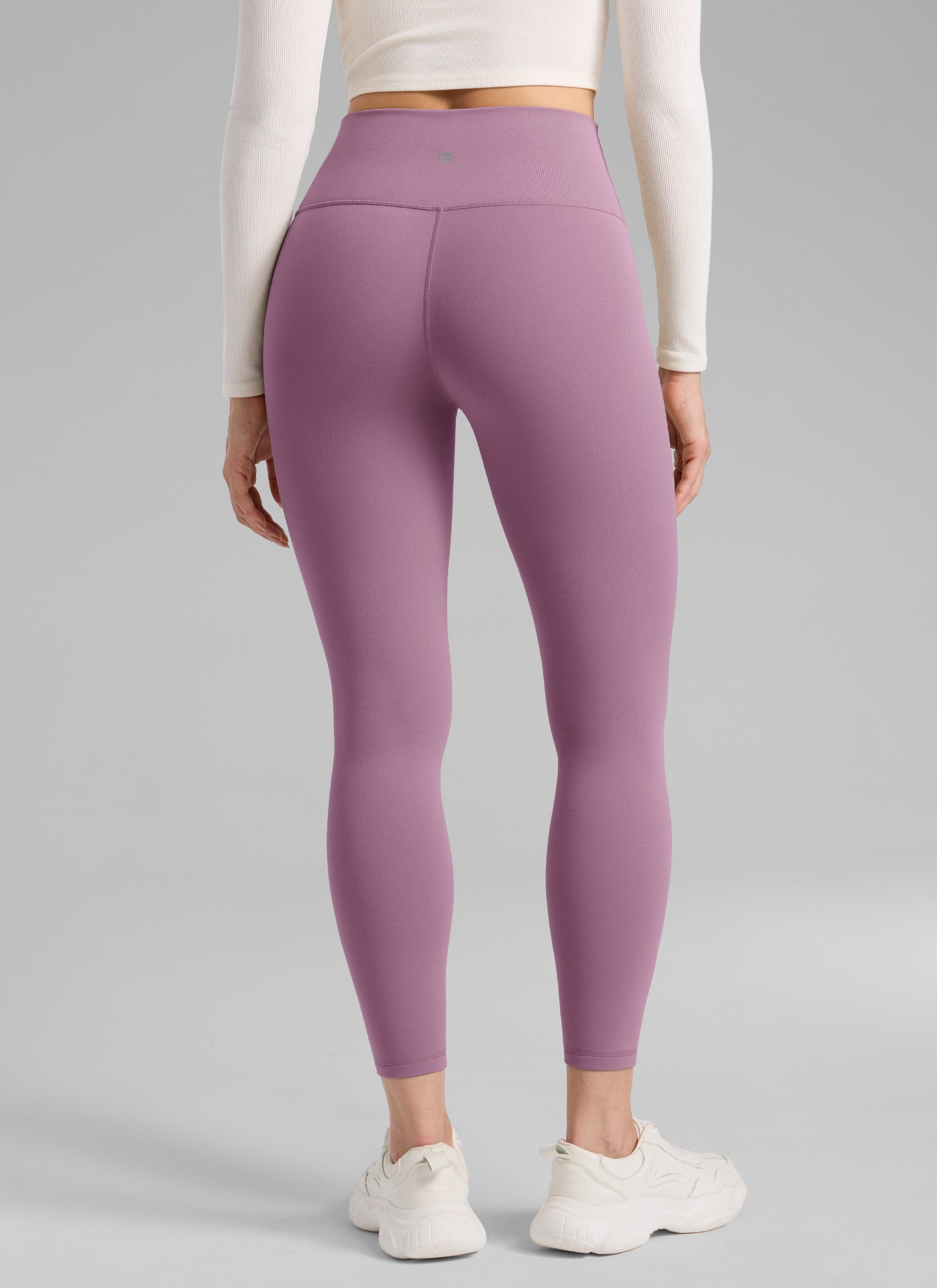 Thermal Fleece Lined Leggings - Matte Finish, 25 Inch Light Lavender - view 2