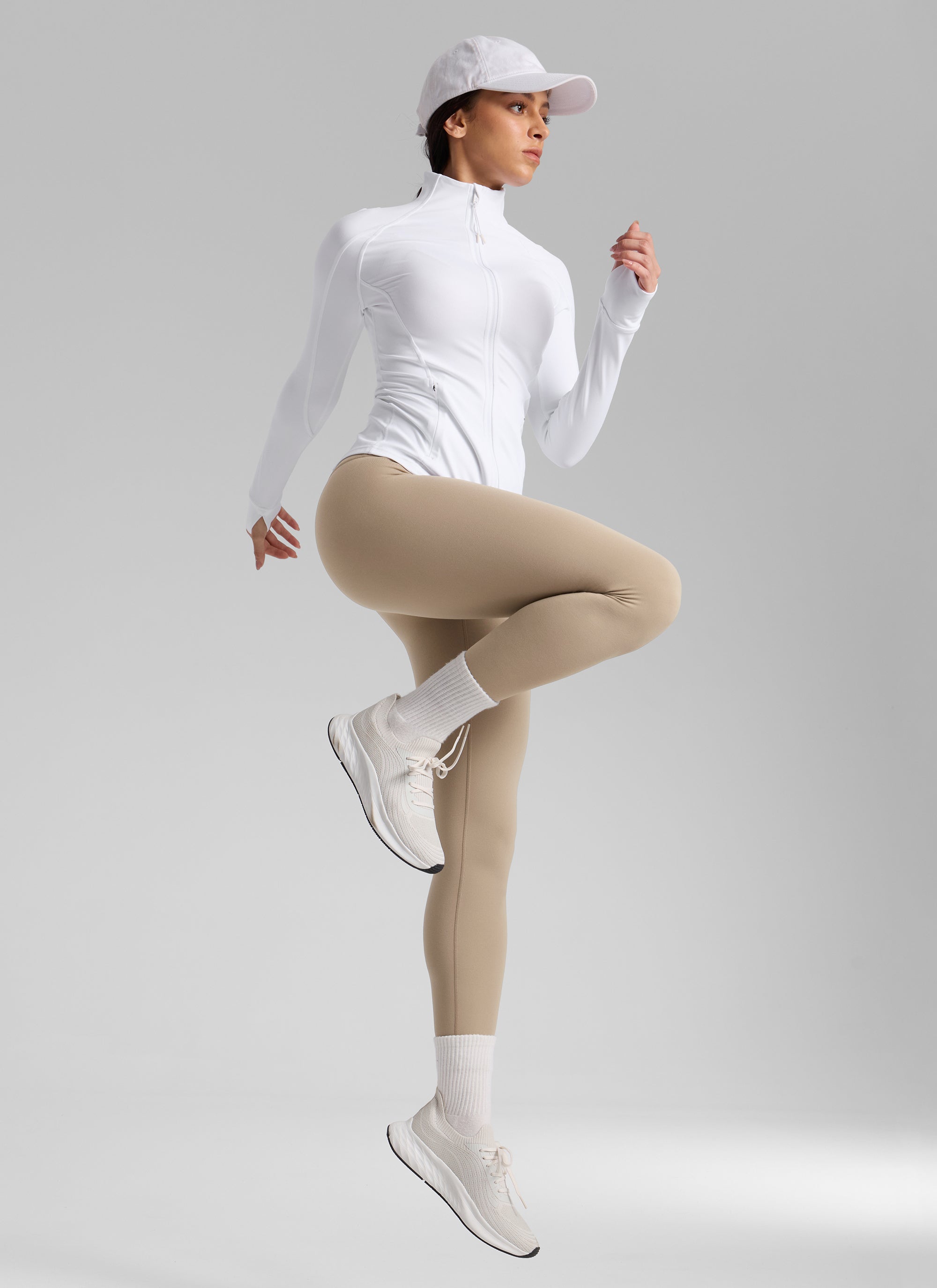 Thermal Fleece Lined Leggings - Matte Finish, 25 Inch Oak - view 3
