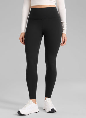 Thermal Fleece Lined Leggings - Matte Finish, 28 Inch Tall Black - view 1