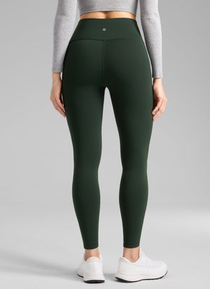 Thermal Fleece Lined Leggings - Matte Finish, 28 Inch Tall Legend Green - view 2