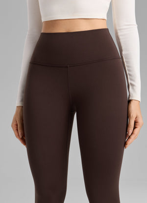 Thermal Fleece Lined Leggings - Matte Finish, 28 Inch Tall Hot Fudge Brown - view 4