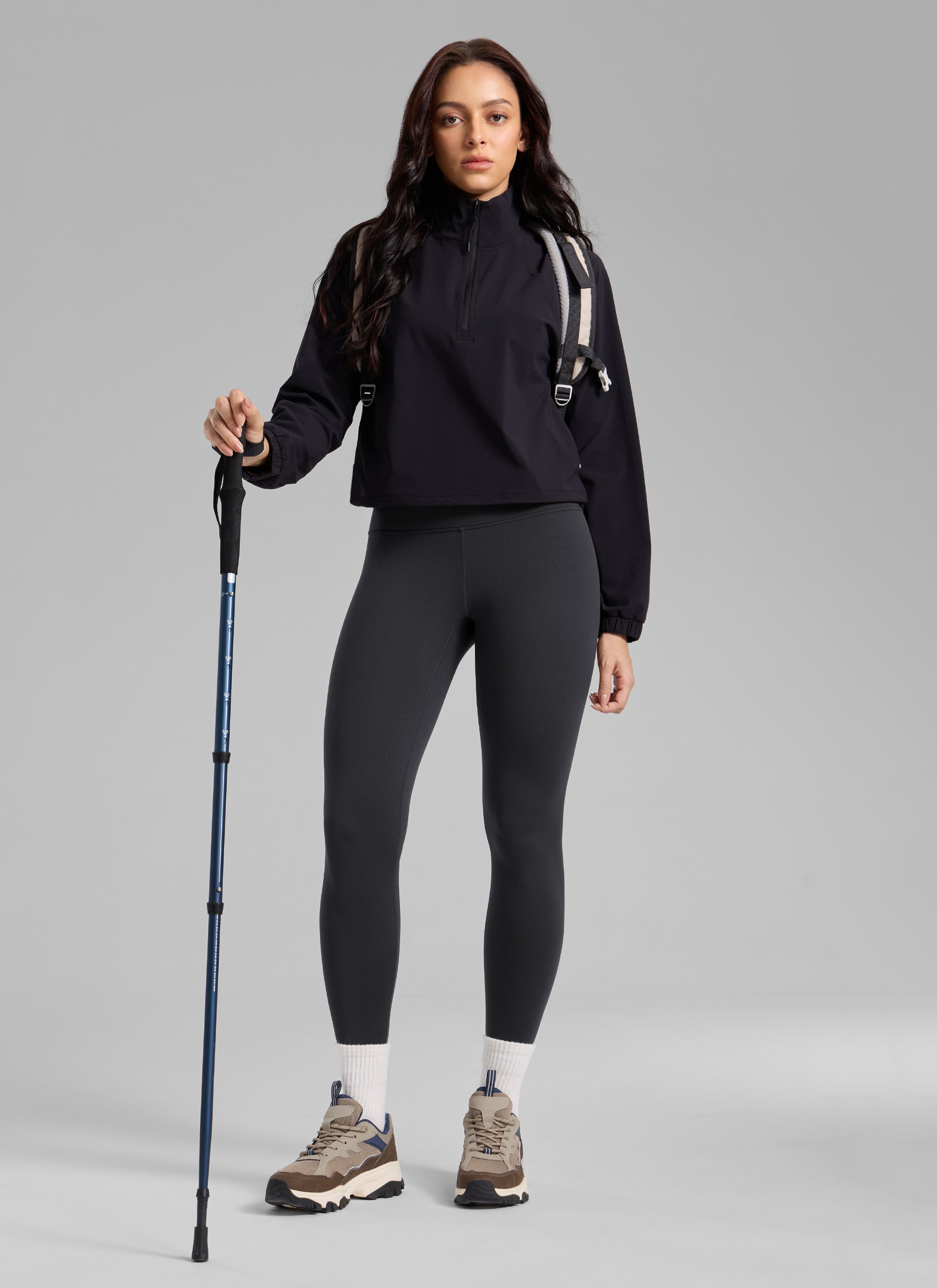 Thermal Fleece Lined Leggings - Matte Finish, 28 Inch Tall Ink Gray - view 3