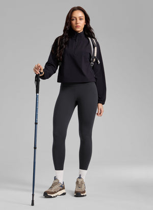 Thermal Fleece Lined Leggings - Matte Finish, 28 Inch Tall Ink Gray - view 3