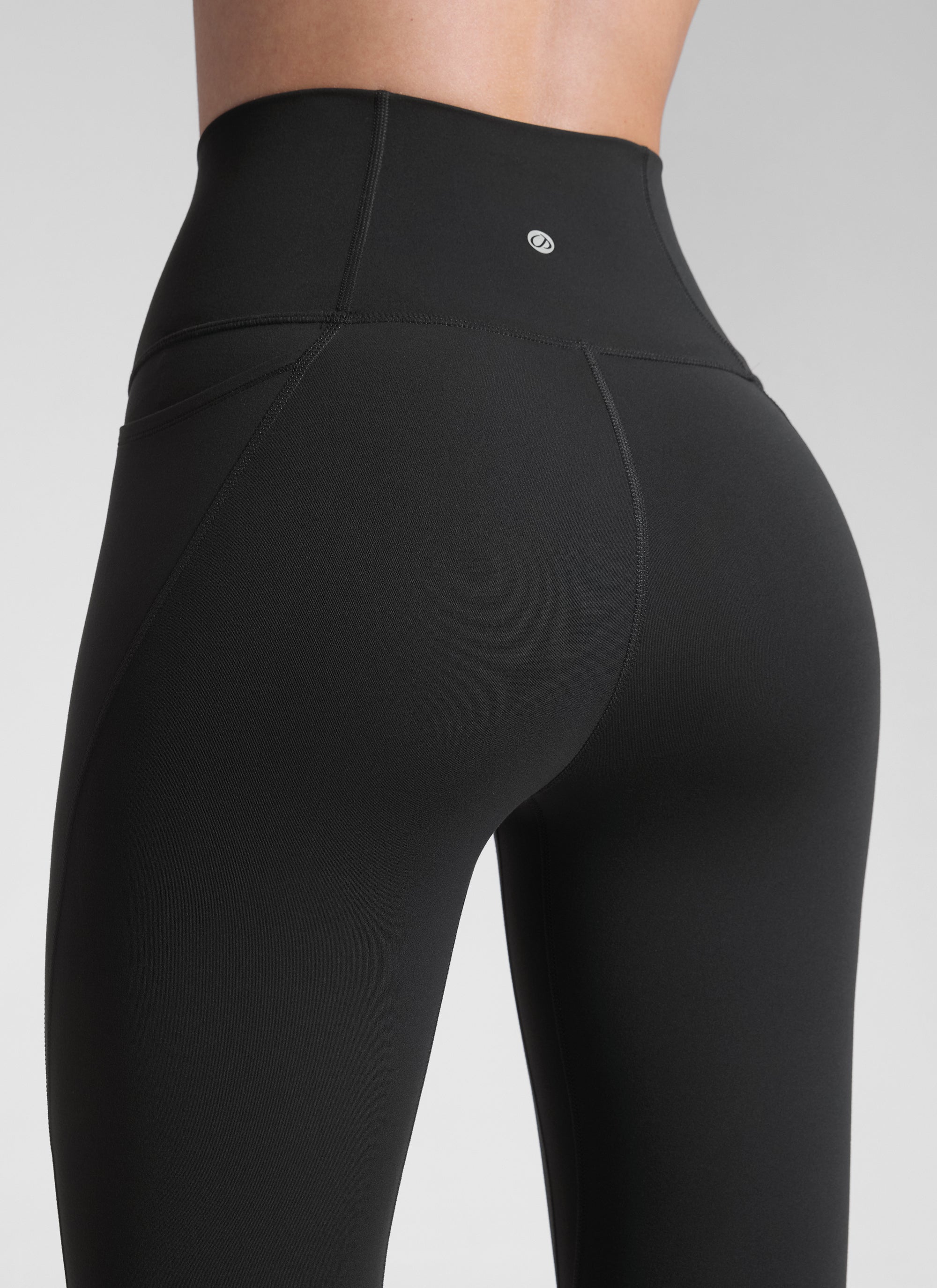 Yoga Leggings with Pockets - Butterluxe Fabric, 25 Inch Black - view 4