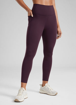Yoga Leggings with Pockets - Butterluxe Fabric, 25 Inch Deep Purple - view 1