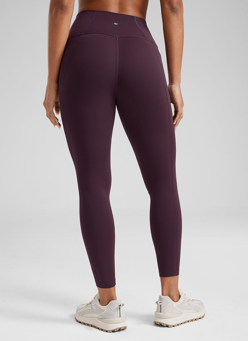 Yoga Leggings with Pockets - Butterluxe Fabric, 25 Inch Deep Purple - view 2